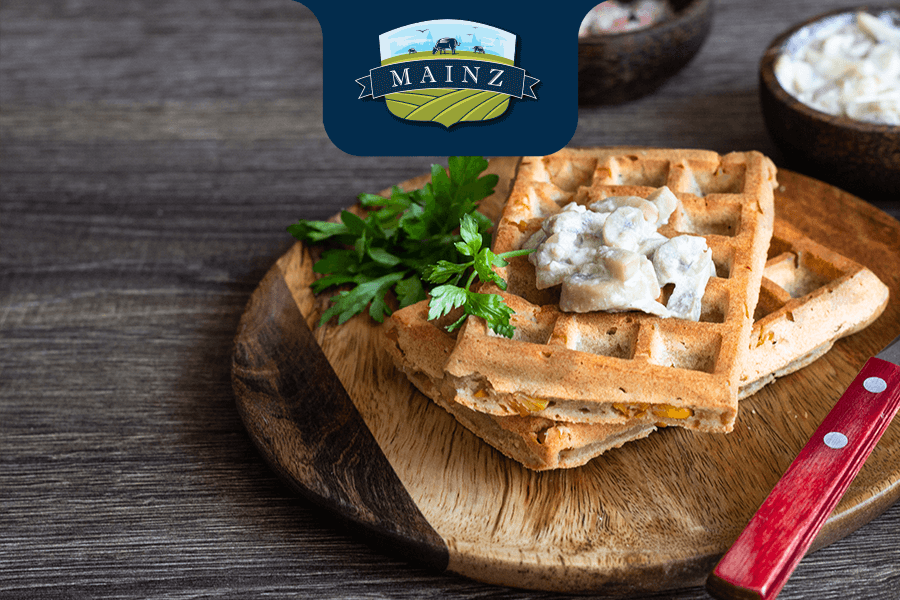 Waffles with Mainz Natural Cheddar with thyme